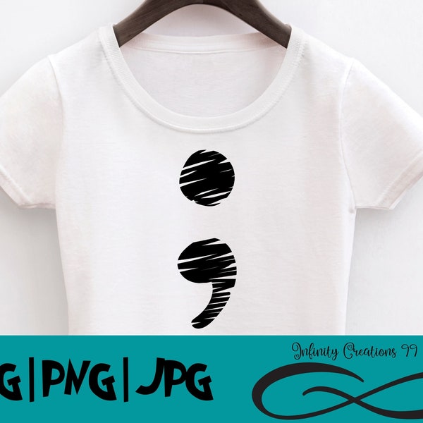 semicolon Digital File suicide awareness your story isn't over yet - SVG, PNG, JPG - Cricut & Silhouette Cutfile Clip Art Clipart