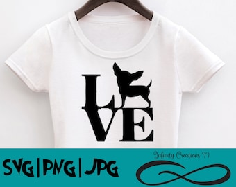 Chihuahua dog love - SVG, PNG, JPG - Cricut & Silhouette Digital File