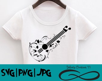 Guitar - SVG, PNG, JPG - Cricut & Silhouette Digital File