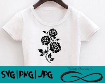 Digital File Rose Roses - SVG, PNG, JPG - Bouquet di fiori Cricut & Silhouette