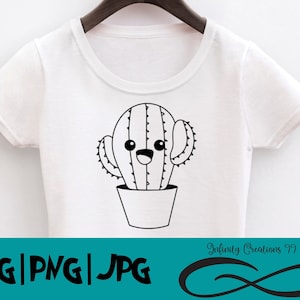 Happy Cactus Digital File - SVG, PNG, JPG - Cricut & Silhouette Cacti face