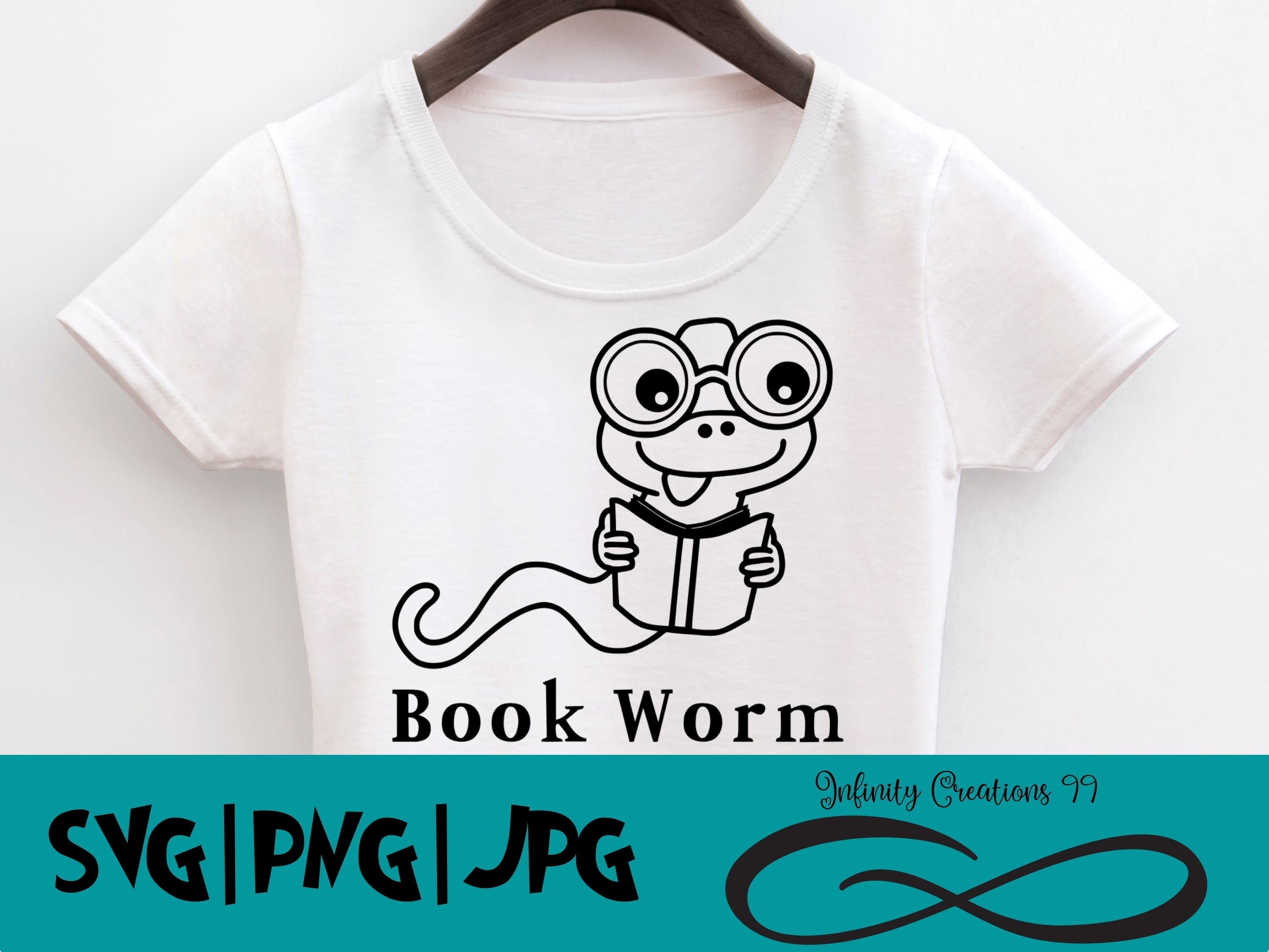 Art & Collectibles Drawing & Illustration Bookworm Svg & Png Digital ...