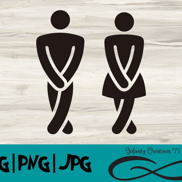 Gotta Go - bathroom signs - SVG, PNG, JPG digital files  - Cricut & Silhouette mens women funny sign