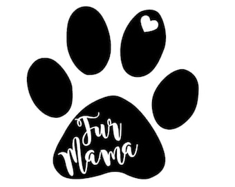 Pelliccia Mama Cane zampa cuore - SVG, PNG, JPG - Cricut & Silhouette file digitale cucciolo cucciolo mamma