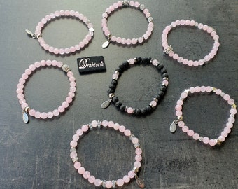 Noble rose quartz bracelet various models to choose from from the jewelry label DRAHTORIA