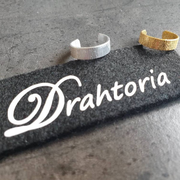 2x Zehenring aus geprägtem Alu Flachdraht knuckle vom Schmucklabel DRAHTORIA