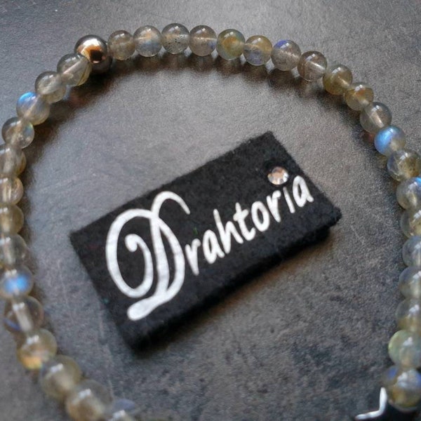 Edles dezentes Armband mit  Labradorith (Klasse AA) von DRAHTORIA