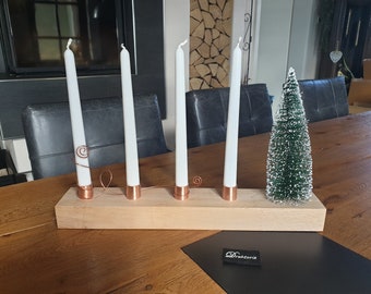 Minimalist candle holder decorated with aluminum wire, complete with candles, OWN BUILD by the jewelry label DRAHTORIA