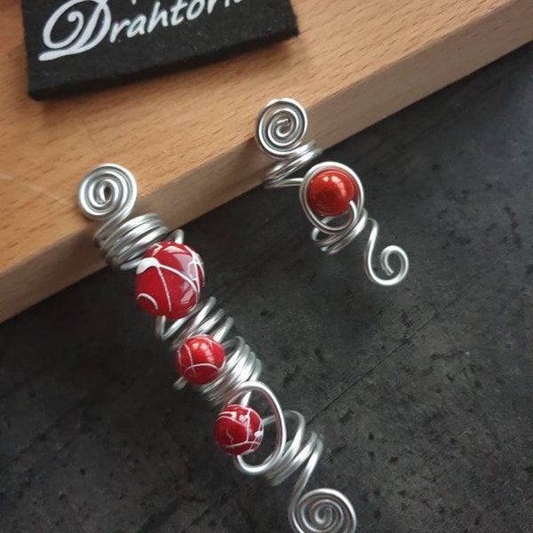 2er Set Dreadlock Beads Rasta Dreadschmuck aus Aludraht von DRAHTORIA