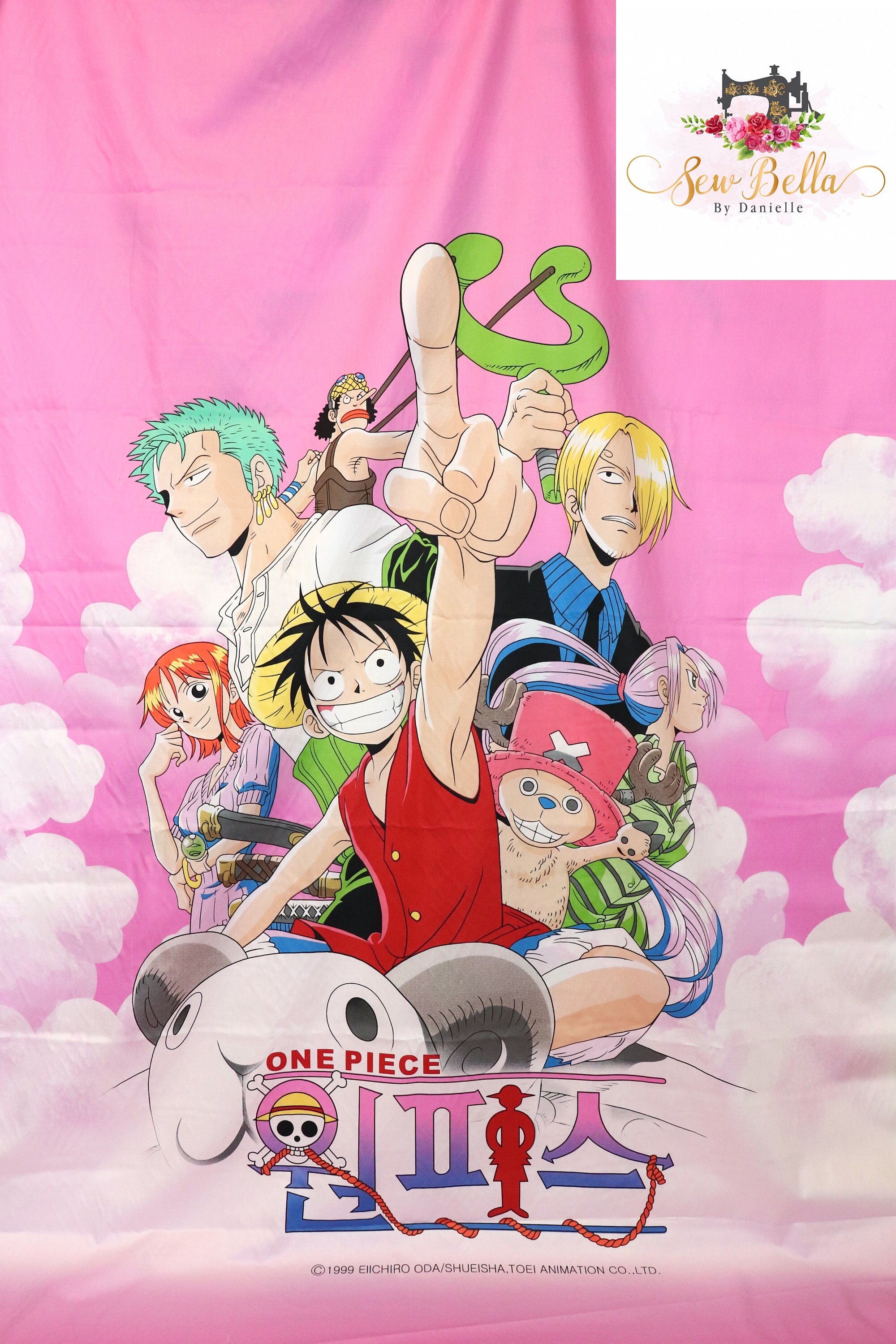 One Piece Anime Fabric Panel By Rudia Collection Ltd Pink Etsy