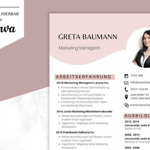 Application template CV with cover letter and cover sheet Application template minimalist old pink image 1