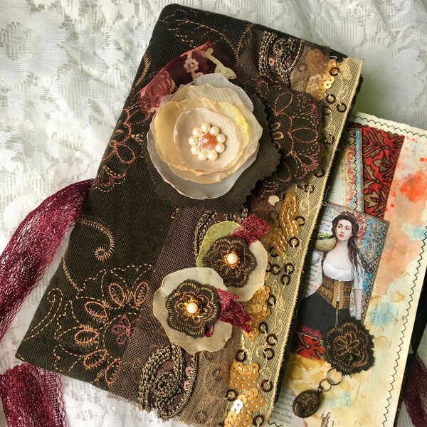 Bohemian Junk Journal, Boho style Diary, Colorful Noticebook