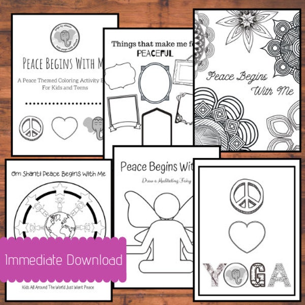 Peace Begins With Me Coloring and Activity Kit - Free Printables - immediate download