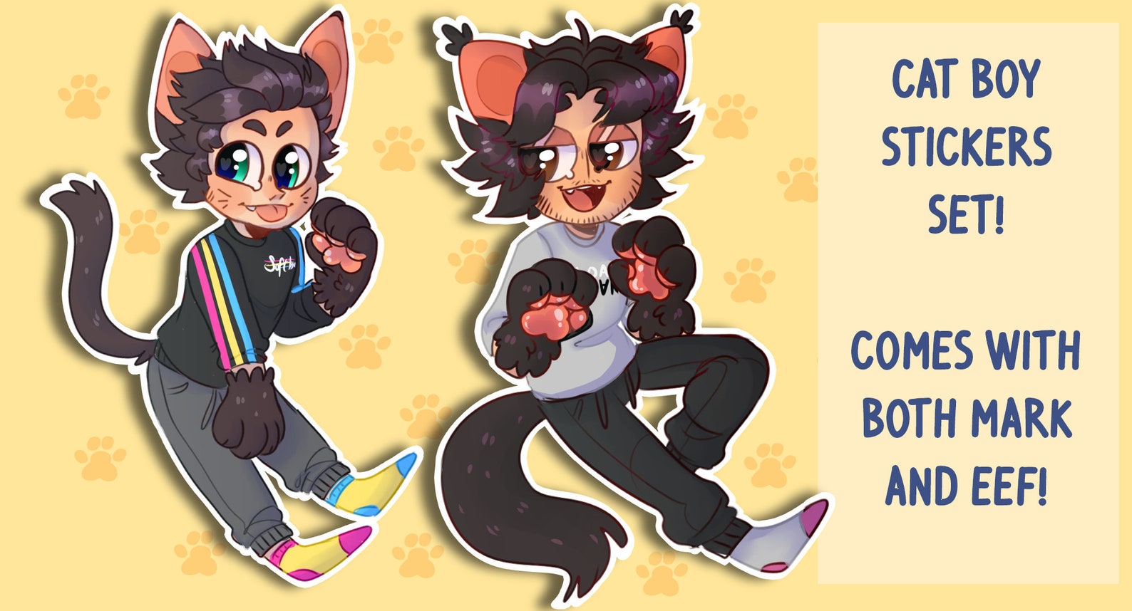 Cat boy Sticker Set | Etsy