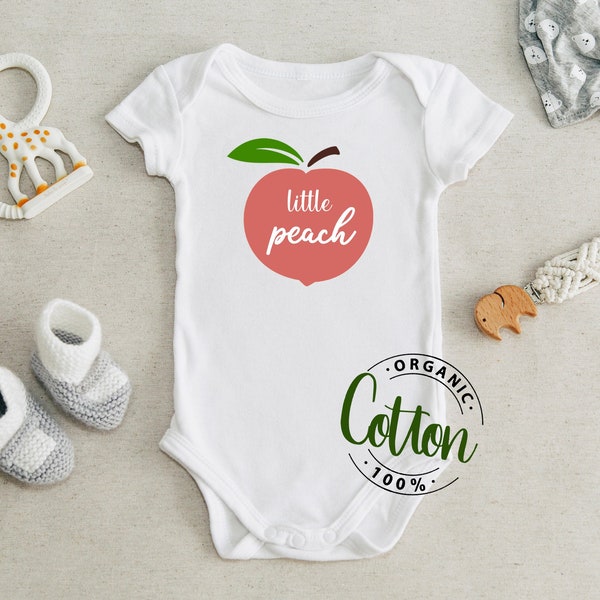 Funny Baby Gift Peach Baby Bodysuit Cute Little Peach Romper Hipster Baby Hipster Southern Girl Vegan Baby Gift Fruit  Baby  Organic