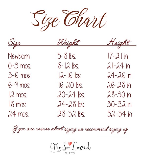 Baby Romper Size Chart