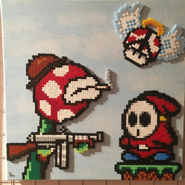 Type de pixel « Gun against Guy » Perlerbeads Perlerbeads, Nintendo Super Mario