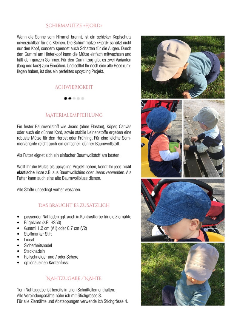 E-book instructions and pattern for the Fjord peaked cap image 6