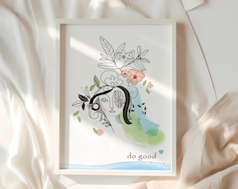Lámina artística "Haz el bien": Póster con cita positiva (Descarga digital)