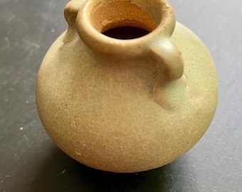 Pequeño tarro de celadón Sawankhalok tailandés del siglo XV, antiguo porta perfumes