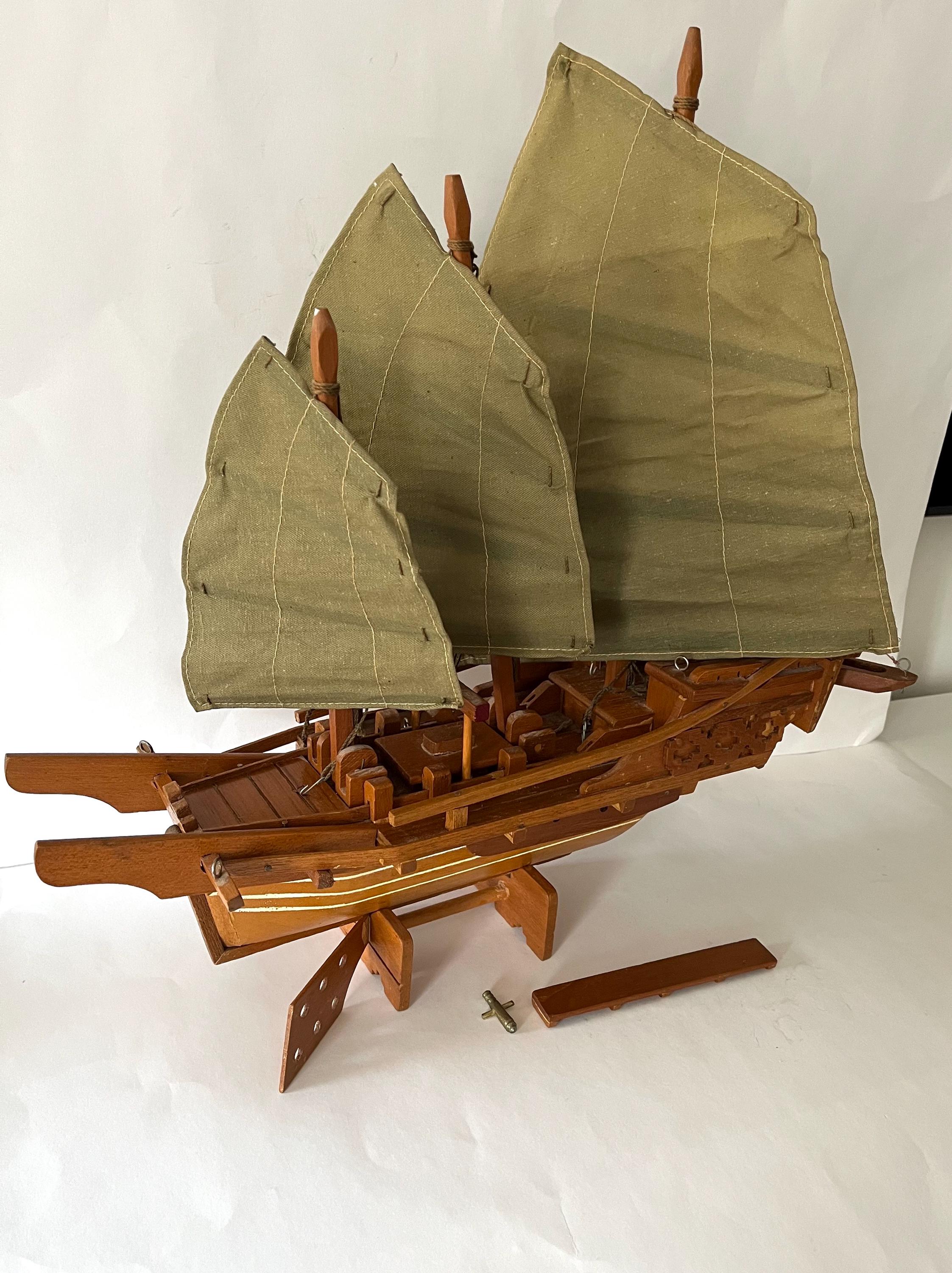 フランス製1940-50年代ハンドメイドビンテージシップボート　船　模型 フランス製1940-50年代ハンドメイドビンテージシップボート船模型