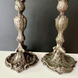 Pair of Art Nouveau Candlesticks American Jennings Bros Connecticut Ornate