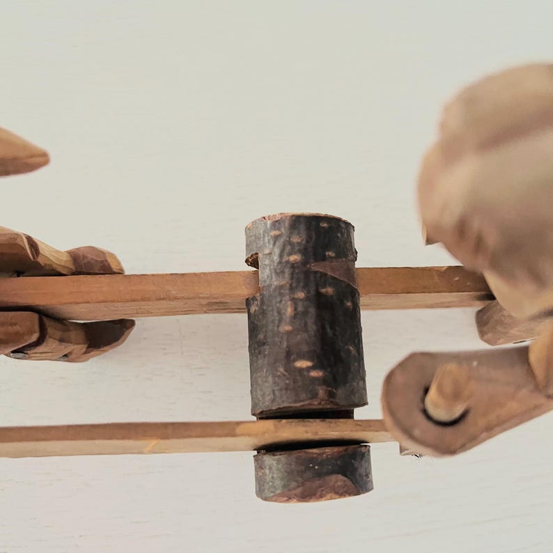 Parallel Structure Bar Vintage 1960s Russian Bogorodskoye Style Wooden Mechanical Sawyers Folk ...