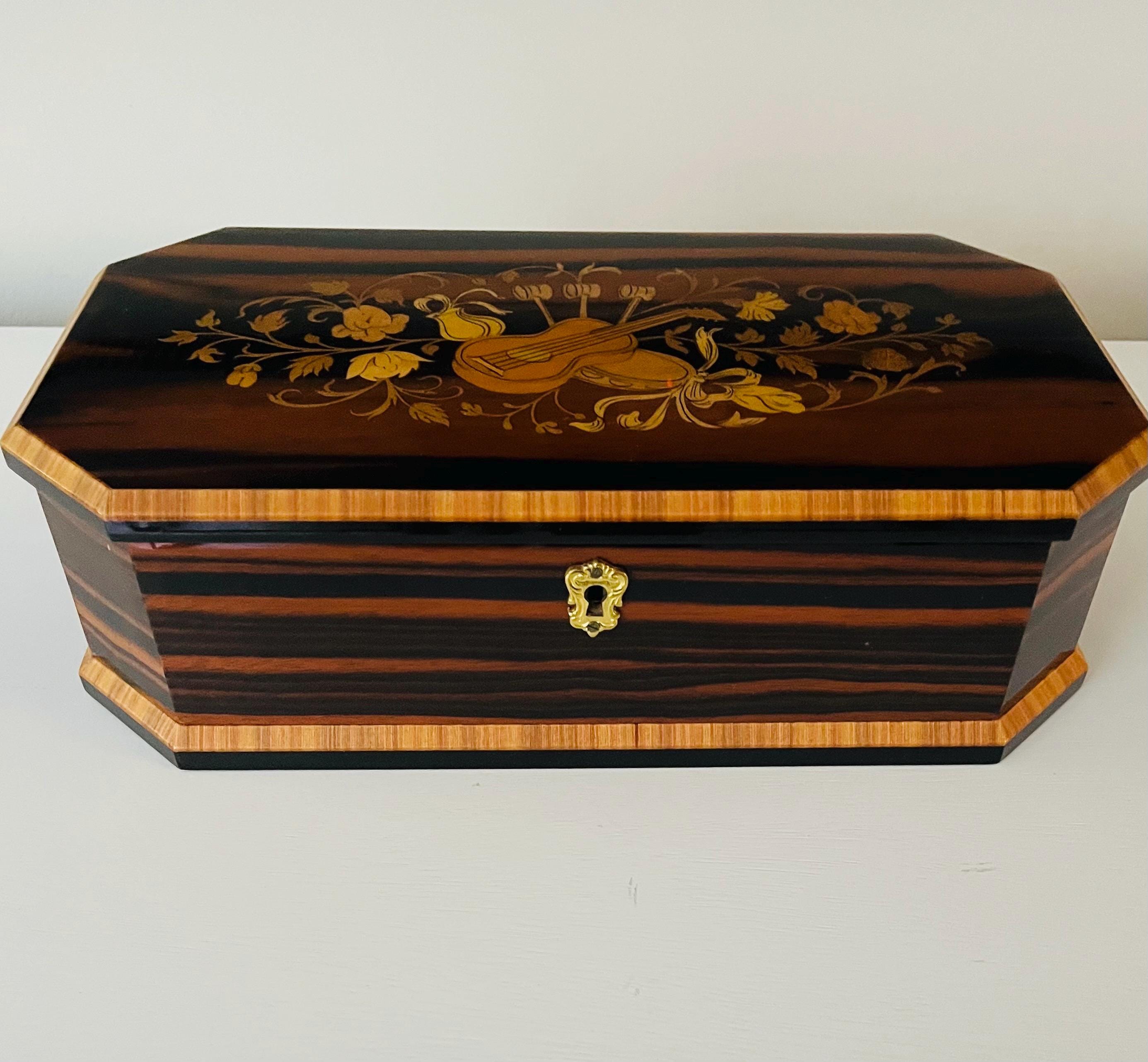 REUGE メカニカルミュージックボックス 花のインレイ Reuge Music Box - Etsy