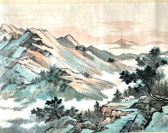 ZHANG HUI Chinese Original Landscape Brush & Ink on Silk Red
