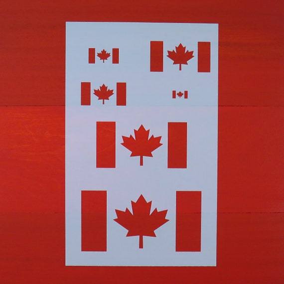 Canada Flag Stencil 6 Sized Flags Reusable and Washable Etsy