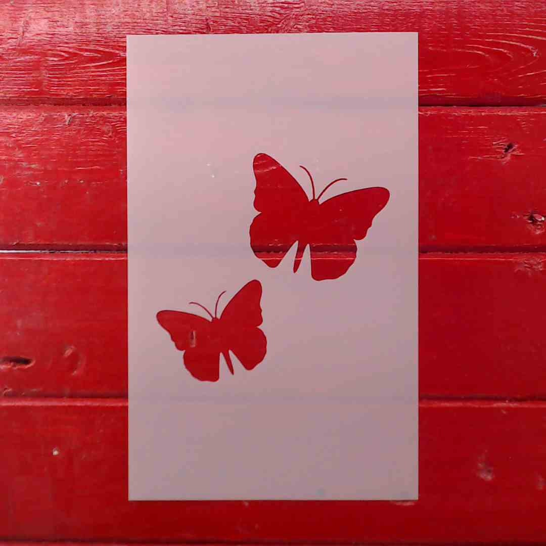 Butterfly Stencil Two Butterflies Reusable Stencil Washable Etsy