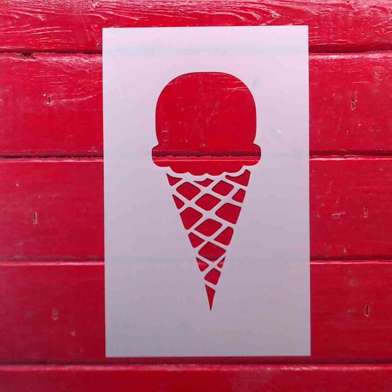 Ice Cream Cone Stencil Reusable Stencil Washable Stencil | Etsy