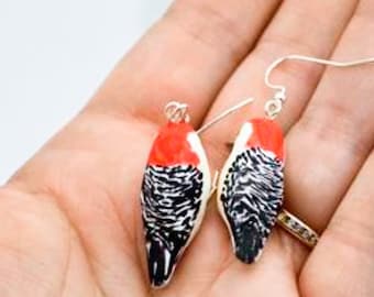 Hand-Enameled STERLING SILVER Red-Bellied Woodpecker CHARM for Bracelet PENDANT Hand-Enameled STERLING SILVER Red-Bellied Woodpecker CHARM for Bracelet PENDANT