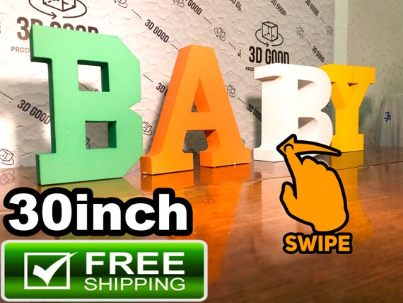 Giant Letters 30 Inches 3d Letters Large Free Standing Letter Etsy