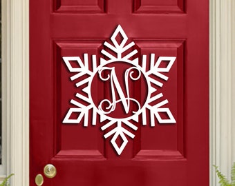 Snowflake Monogram - Wooden Snowflake - Wood Door Hanger - Wood Monogram - Christmas Décor - Home Décor - Wood Holiday Winter Décor