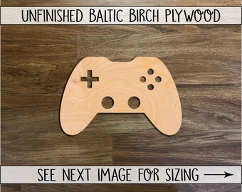 Video GAME controller shape cutout - Wireless Controller Cut Out - Laser Cut from Wood