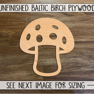 Mushroom Shape Wood Cutout, Unfinished Wood Blanks, Laser Cut Wooden Shapes, DIY Craft Embellishments