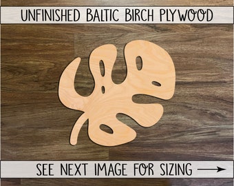 Wood Monstera Jungle Leaf Shape, Unfinished Wood Craft Blanks, Laser Cut Wooden Jungle Shapes, Wood Craft Supplies, Embellishment