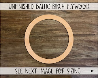 1/2" Thick Wood Ring for DIY Wreath, Frame, or Craft Project | Circle Frame | Round Wood Sign | Wreath Form | Large Wooden Circle Shape