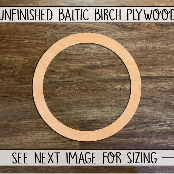 1/2" Thick Wood Ring for DIY Wreath, Frame, or Craft Project | Circle Frame | Round Wood Sign | Wreath Form | Large Wooden Circle Shape