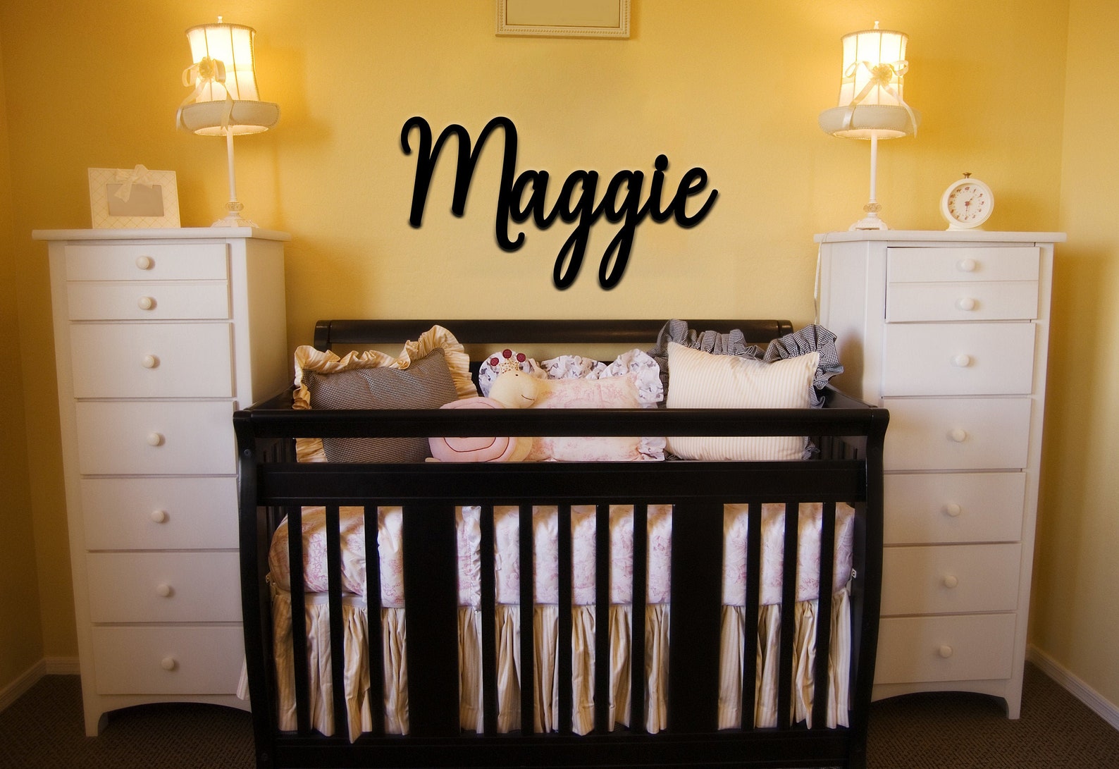 Custom Wood Name Over Crib Name Sign Nursery Sign Family Etsy