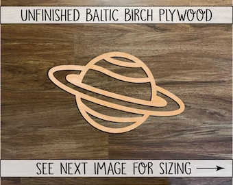 Saturn Planet Wood Craft Cutout, Unfinished Wood Blanks, Laser Cut Wooden Shape Cutouts, Wood Craft Supplies, Embellishment NASA Space