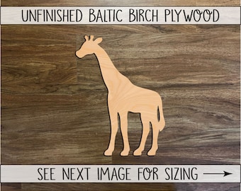 Unfinished Wooden Giraffe Shape Cutout - Animal Wildlife - Arts and Crafts - up to 35" DIY