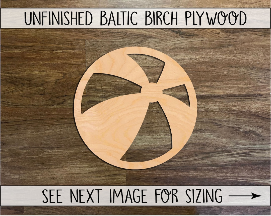 Wood Beach Ball Cut Out Unfinished Wooden Cutout for Summer Etsy