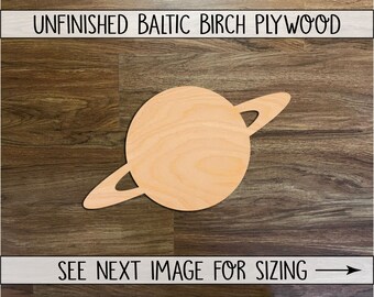 Saturn Planet Shape Wood Cutout, Unfinished Wood Blanks Plain Laser Cut Wooden Shapes, Space, NASA embellishments