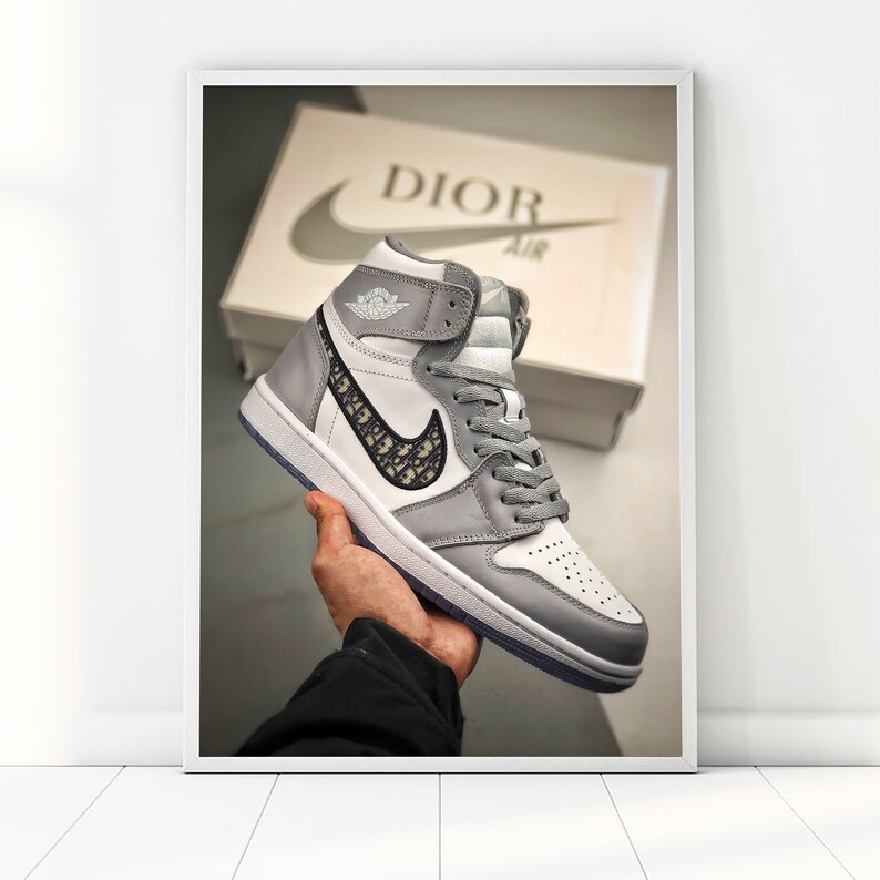 Dior x Jordan Sneakers Wall Art Print Poster Etsy