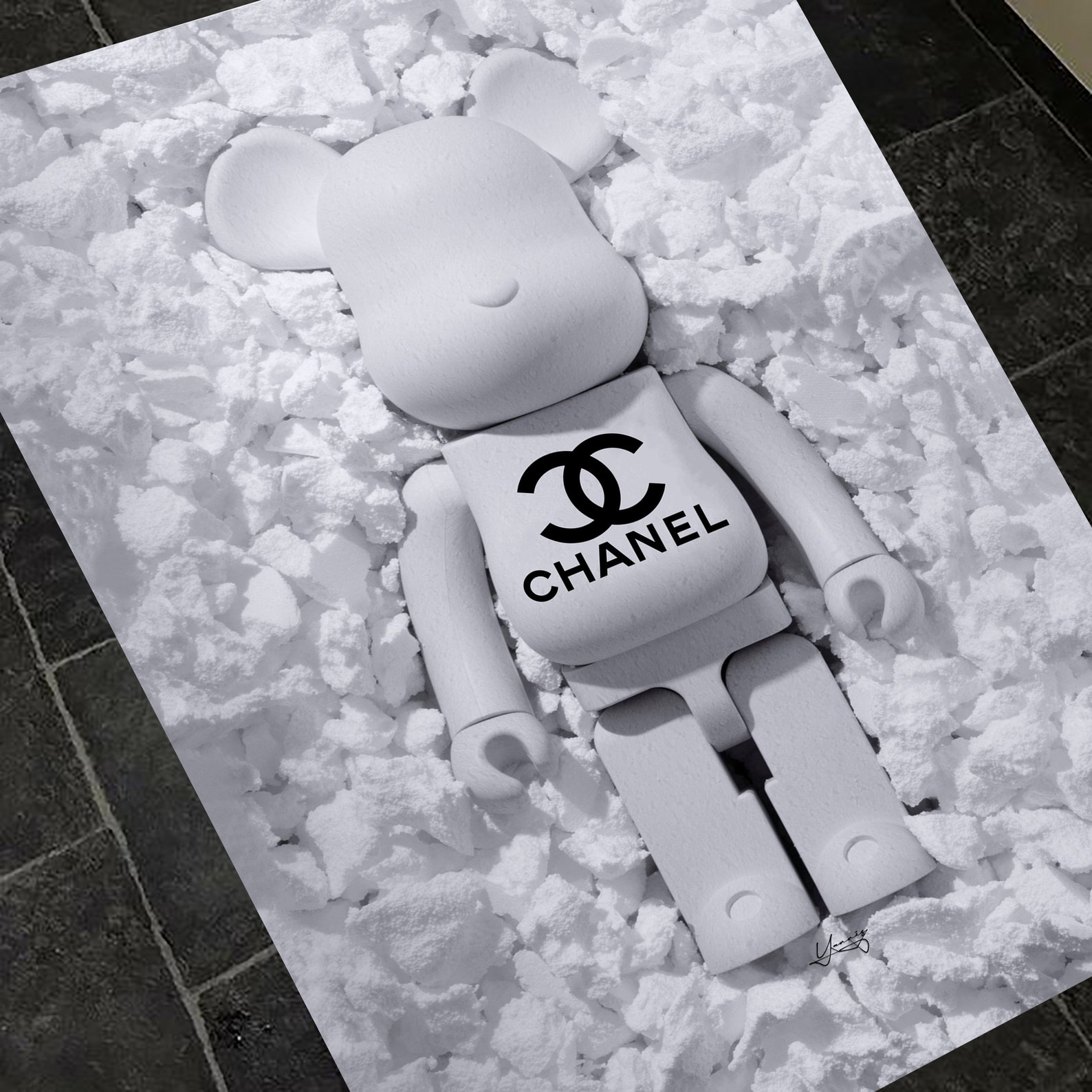Chanel Paris Bearbrick White Wall Art Print Poster | Etsy