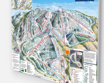 Steamboat Colorado skiweg Map Leinwanddruck, 24 &quot;x 36&quot; Wandkunst, Steamboat Colorado Kunstdrucke