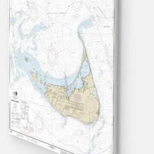 Nantucket Canvas Print , Nantucket Island Nautical Chart Canvas Print 20”X 16”