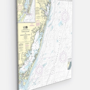 Carta náutica Noaa - 12211 Fenwick Island para CHINCOTEAGUE INLET; Mapa / Carta náutica Ovean City Inlet - 30x40